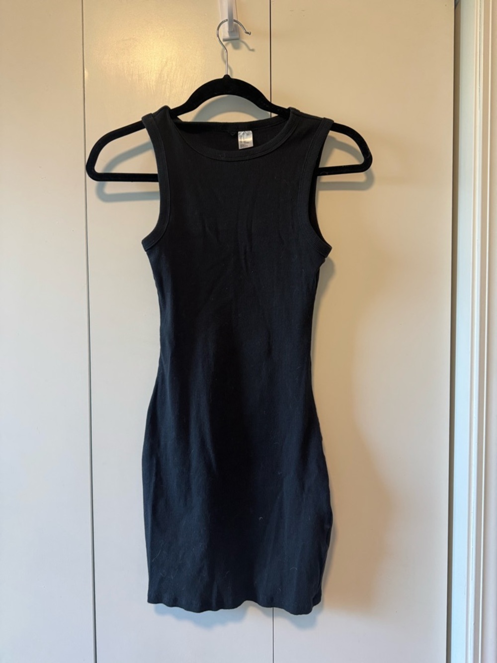 H&M Black Ribbed Mini Tank Dress